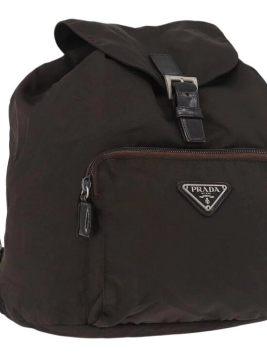 PRADA Backpack Nylon Brown Silver Auth main image 16